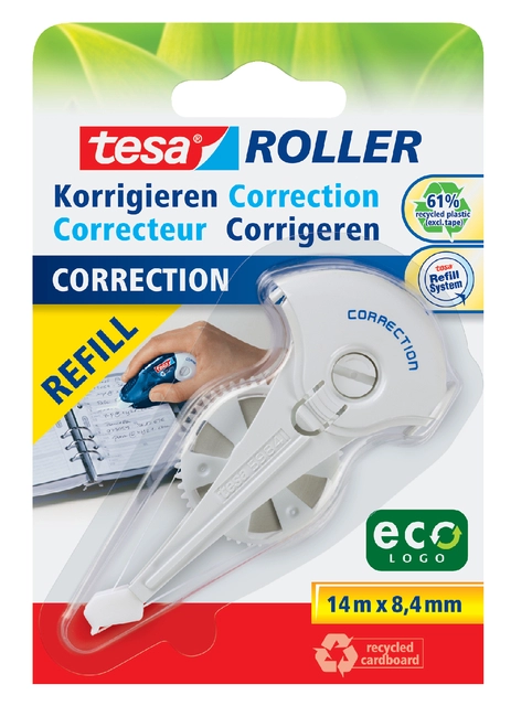 Een Navulling corretieroller tesa® ecoLogo® 14mx8,4mm op blister koop je bij VHK Kantoorartikelen