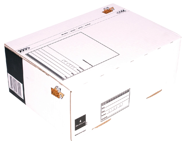 Een Postpakketbox 4 CleverPack 305x215x110mm wit pak à 25 stuks koop je bij VHK Kantoorartikelen