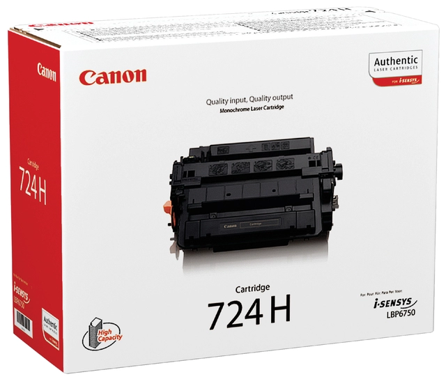 Een Tonercartridge Canon 724H zwart koop je bij Hoekmankantoorartikelen.nl