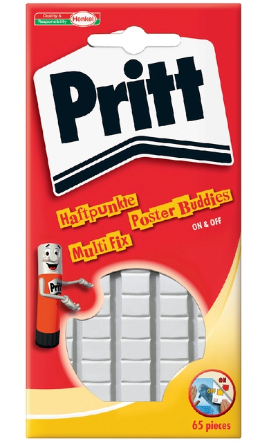 Een Poster Buddies Pritt dubbelzijdige kleefpads voor oa posters blister à 65 stuks koop je bij Hoekmankantoorartikelen.nl