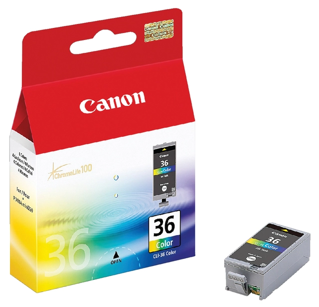 Een Inktcartridge Canon CLI-36 kleur koop je bij VHK Kantoorartikelen