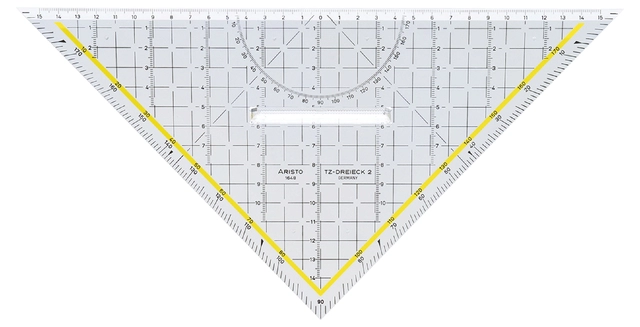 Een Geodriehoek Aristo 1648/2 325mm met greep transparant koop je bij VHK Kantoorartikelen