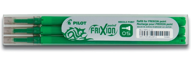 Een Rollerpenvulling PILOT friXion fijn groen set à 3 stuks koop je bij Hoekmankantoorartikelen.nl