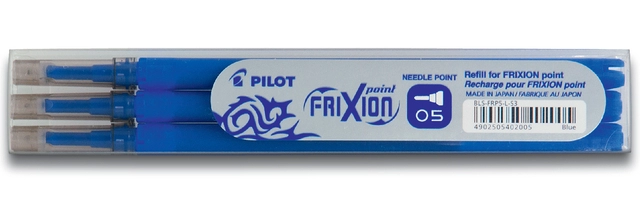 Een Rollerpenvulling PILOT friXion fijn blauw set à 3 stuks koop je bij Hoekmankantoorartikelen.nl