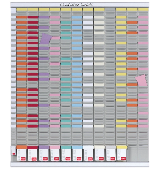 Een Planbord Nobo jaar 12 panelen met 54 sleuven nr.2 koop je bij VHK Kantoorartikelen