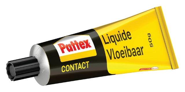 Een Contactlijm vloeibaar Pattex tube 50 gram op blister koop je bij Hoekmankantoorartikelen.nl