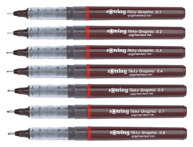 Een Fineliner rOtring Tikky Graphic 0.3mm koop je bij Hoekmankantoorartikelen.nl