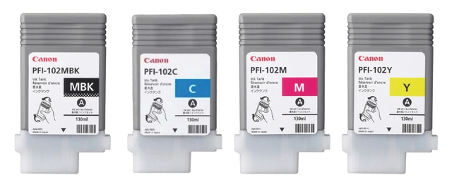 Een Inktcartridge Canon PFI-102 mat zwart koop je bij VHK Kantoorartikelen