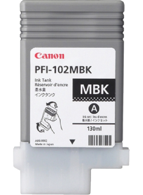 Een Inktcartridge Canon PFI-102 mat zwart koop je bij VHK Kantoorartikelen