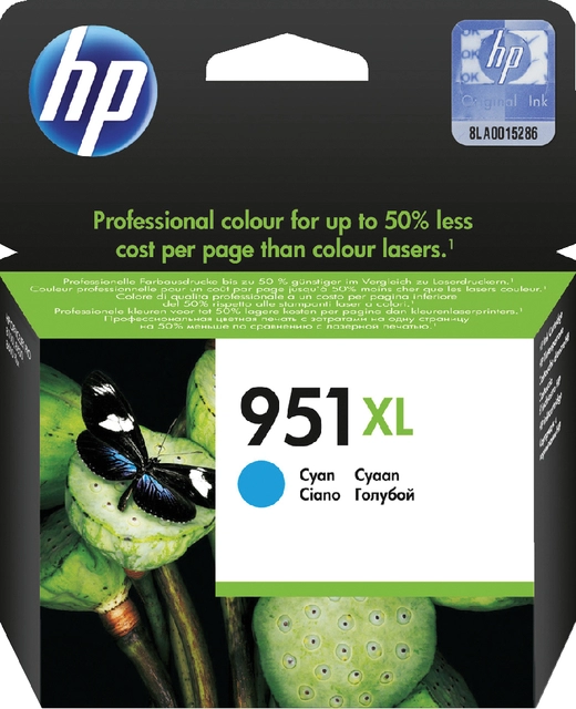 Een Inktcartridge HP CN046AE 951XL blauw koop je bij VHK Kantoorartikelen