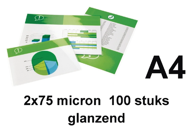 Een Lamineerhoes Quantore A4 2x75micron 100 stuks koop je bij Hoekmankantoorartikelen.nl