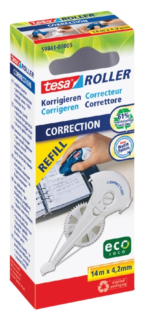 Een Navulling corretieroller tesa® ecoLogo® 14mx4,2mm hangdoosje koop je bij VHK Kantoorartikelen