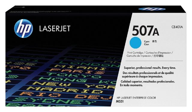 Een Tonercartridge HP CE401A 507A blauw koop je bij VHK Kantoorartikelen