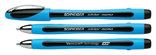 Een Balpen Schneider Slider Memo extra breed zwart koop je bij VHK Kantoorartikelen