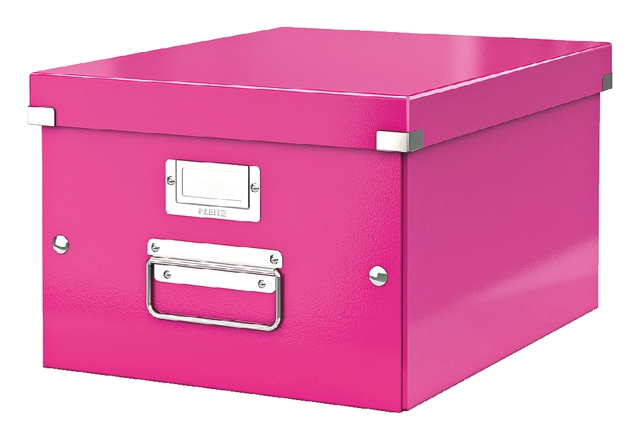 Een Opbergdoos Leitz Click & Store WOW middel gerecycled karton 281x200x370mm roze koop je bij Hoekmankantoorartikelen.nl