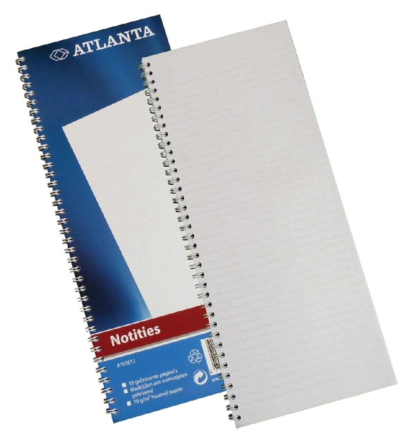 Een Notitieboek Djois Atlanta enkelvoudig 330x135mm 100 bladzijdes blauw koop je bij Hoekmankantoorartikelen.nl