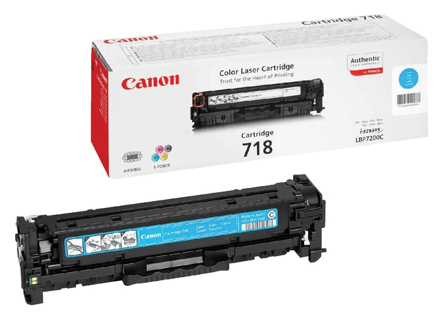 Een Tonercartridge Canon 718 blauw koop je bij VHK Kantoorartikelen