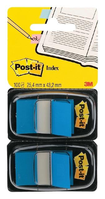 Een Indextabs Post-it 680 25.4x43.2mm duopack blauw 2x 50 tabs koop je bij Hoekmankantoorartikelen.nl