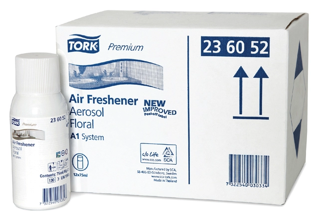 Een Luchtverfrisser Tork A1 spray met bloemengeur 75ml 236052 koop je bij VHK Kantoorartikelen