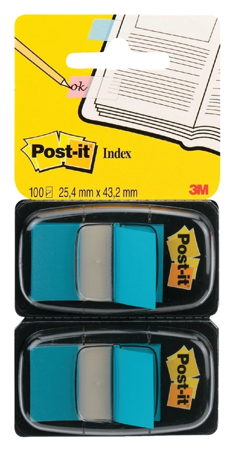 Een Indextabs Post-it 680 25.4x43.2mm duopack blauw 2x 50 tabs koop je bij Hoekmankantoorartikelen.nl