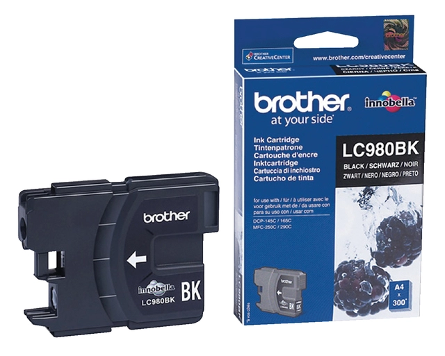 Een Inktcartridge Brother LC-980BK zwart koop je bij VHK Kantoorartikelen