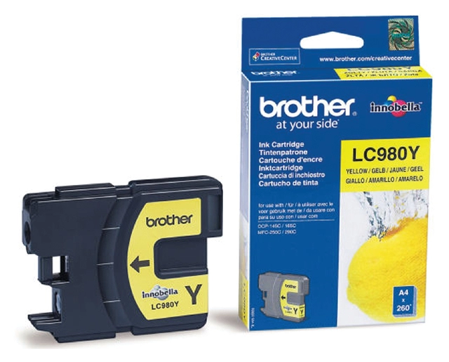 Een Inktcartridge Brother LC-980Y geel koop je bij VHK Kantoorartikelen