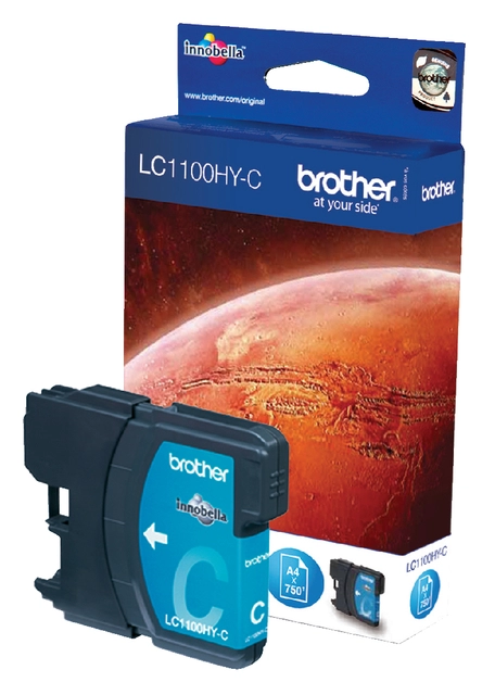 Een Inktcartridge Brother LC-1100HYC blauw koop je bij VHK Kantoorartikelen