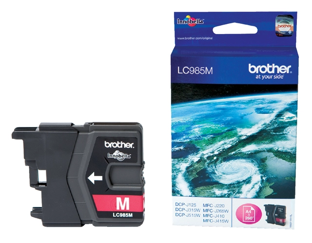 Een Inktcartridge Brother LC-985M rood koop je bij VHK Kantoorartikelen