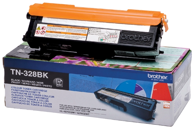 Een Toner Brother TN-328BK zwart koop je bij Hoekmankantoorartikelen.nl