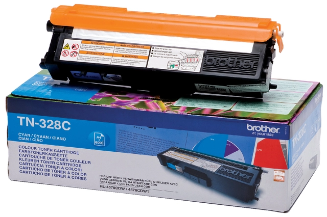 Een Toner Brother TN-328C blauw koop je bij VHK Kantoorartikelen