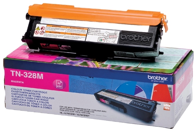 Een Toner Brother TN-328M rood koop je bij Hoekmankantoorartikelen.nl