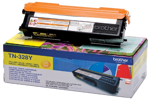 Een Toner Brother TN-328Y geel koop je bij VHK Kantoorartikelen