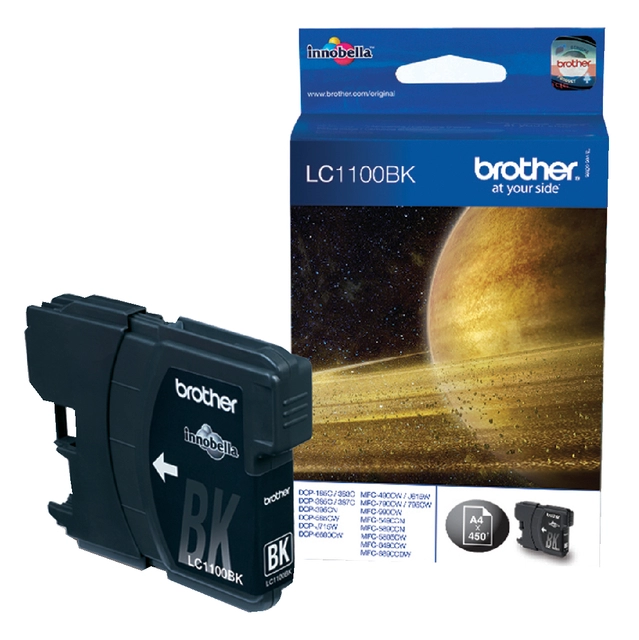 Een Inktcartridge Brother LC-1100BK zwart koop je bij VHK Kantoorartikelen