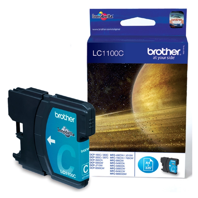 Een Inktcartridge Brother LC-1100C blauw koop je bij VHK Kantoorartikelen