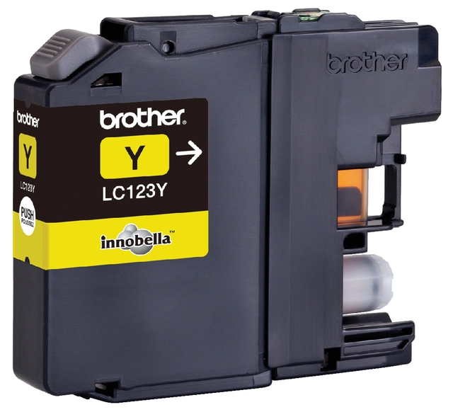 Een Inktcartridge Brother LC-123Y geel koop je bij VHK Kantoorartikelen