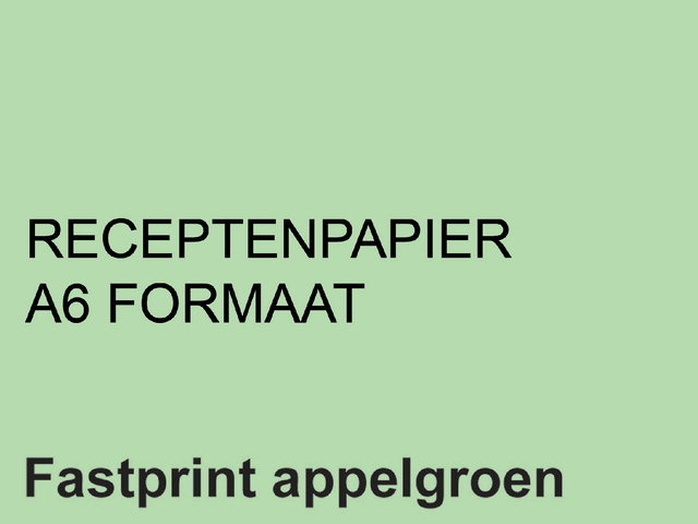 Een Receptpapier Fastprint A6 80gr appelgroen 2000 vel koop je bij Hoekmankantoorartikelen.nl