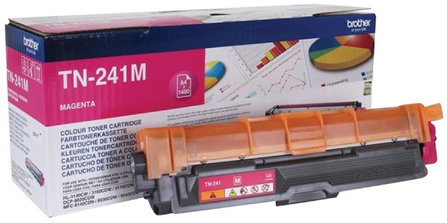 Een Toner Brother TN-241M rood koop je bij VHK Kantoorartikelen