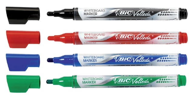 Een Viltstift Bic Velleda liquid whiteboard rond medium zwart koop je bij VHK Kantoorartikelen