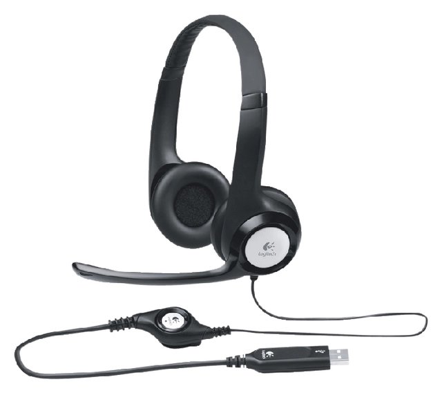 Een Headset Logitech H390 Over Ear zwart koop je bij VHK Kantoorartikelen