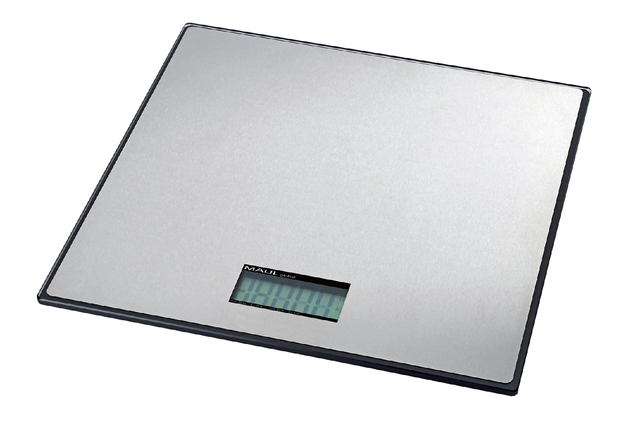 Een Pakketweger MAUL Global 50kg metalen plateau 32x32cm inclusief batterij zwart koop je bij VHK Kantoorartikelen