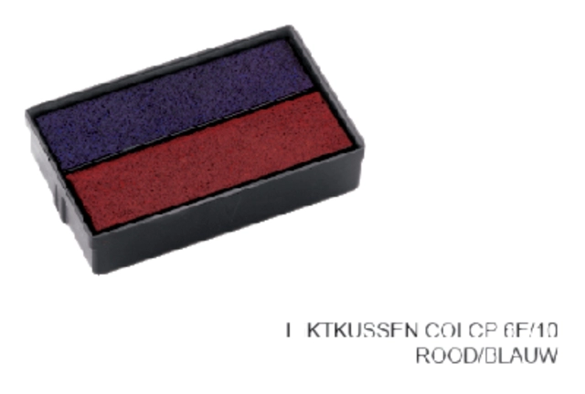 Een Stempelkussen Colop 6E/10 rood blauw koop je bij VHK Kantoorartikelen