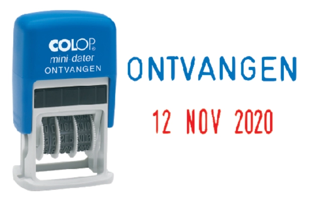 Een Woord-datumstempel Colop S160O ontvangen koop je bij VHK Kantoorartikelen