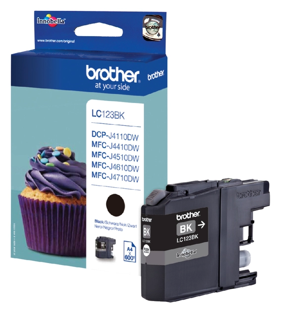 Een Inktcartridge Brother LC-123BK zwart koop je bij VHK Kantoorartikelen