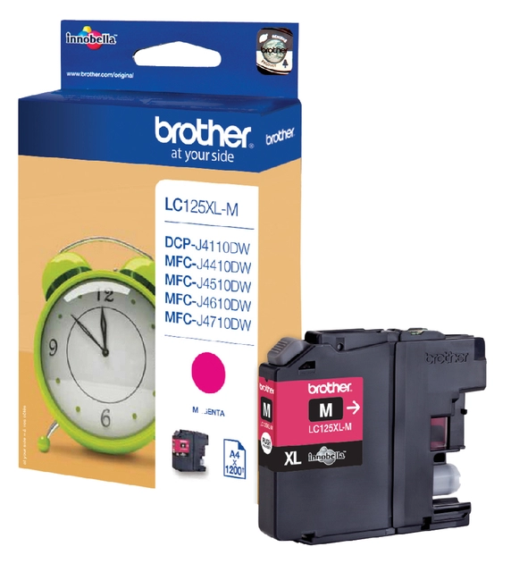 Een Inktcartridge Brother LC-125XLM rood koop je bij VHK Kantoorartikelen