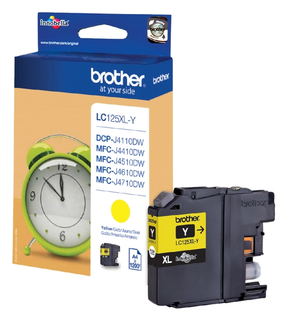 Een Inktcartridge Brother LC-125XLY geel koop je bij VHK Kantoorartikelen