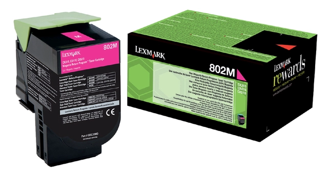 Een Tonercartridge Lexmark 80C20M0 prebate rood koop je bij VHK Kantoorartikelen