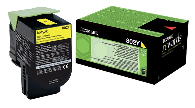 Een Tonercartridge Lexmark 80C20Y0 prebate geel koop je bij VHK Kantoorartikelen