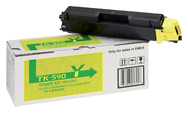 Een Toner Kyocera TK-590Y geel koop je bij VHK Kantoorartikelen