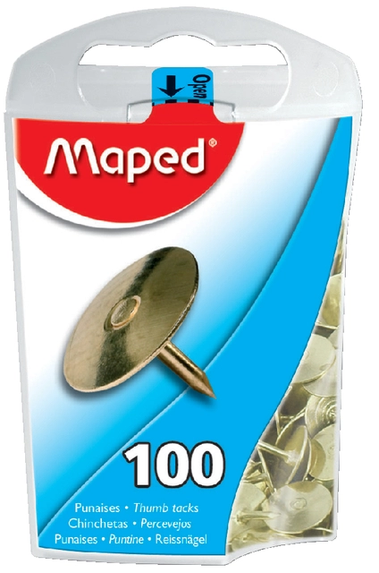 Een Punaises Maped messing 100 stuks koop je bij Hoekmankantoorartikelen.nl