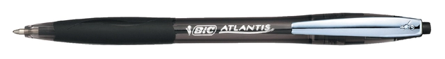 Een Balpen Bic Atlantis soft metalen clip clic medium zwart koop je bij VHK Kantoorartikelen